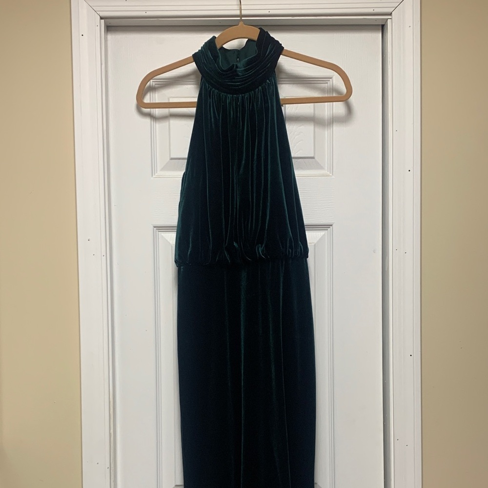 Eliza J Dark Green Velvet Maxi Dress